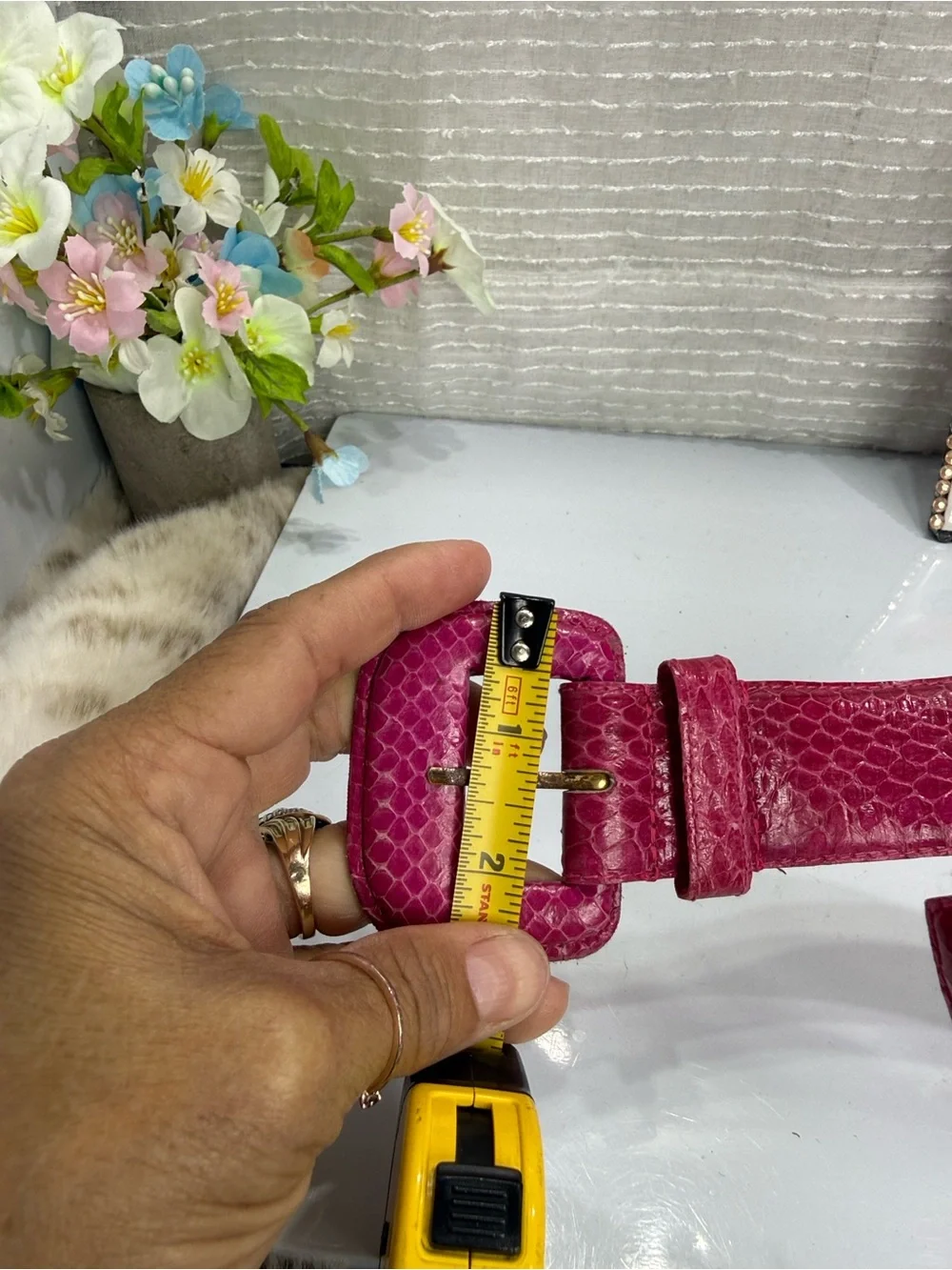(H)Morgan Taylor Belt Vintage, 1980s-1990s Genuine snakeskin/python skin,Sz L